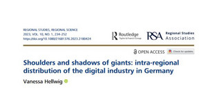 Title page of the paper Shoulders and shadows of giants: intra-regional distribution of the digital industry in Germany